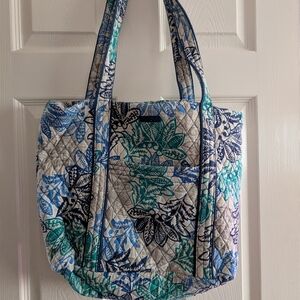 Vera Bradley Floral Quilted Tote Bag - Blue and Green